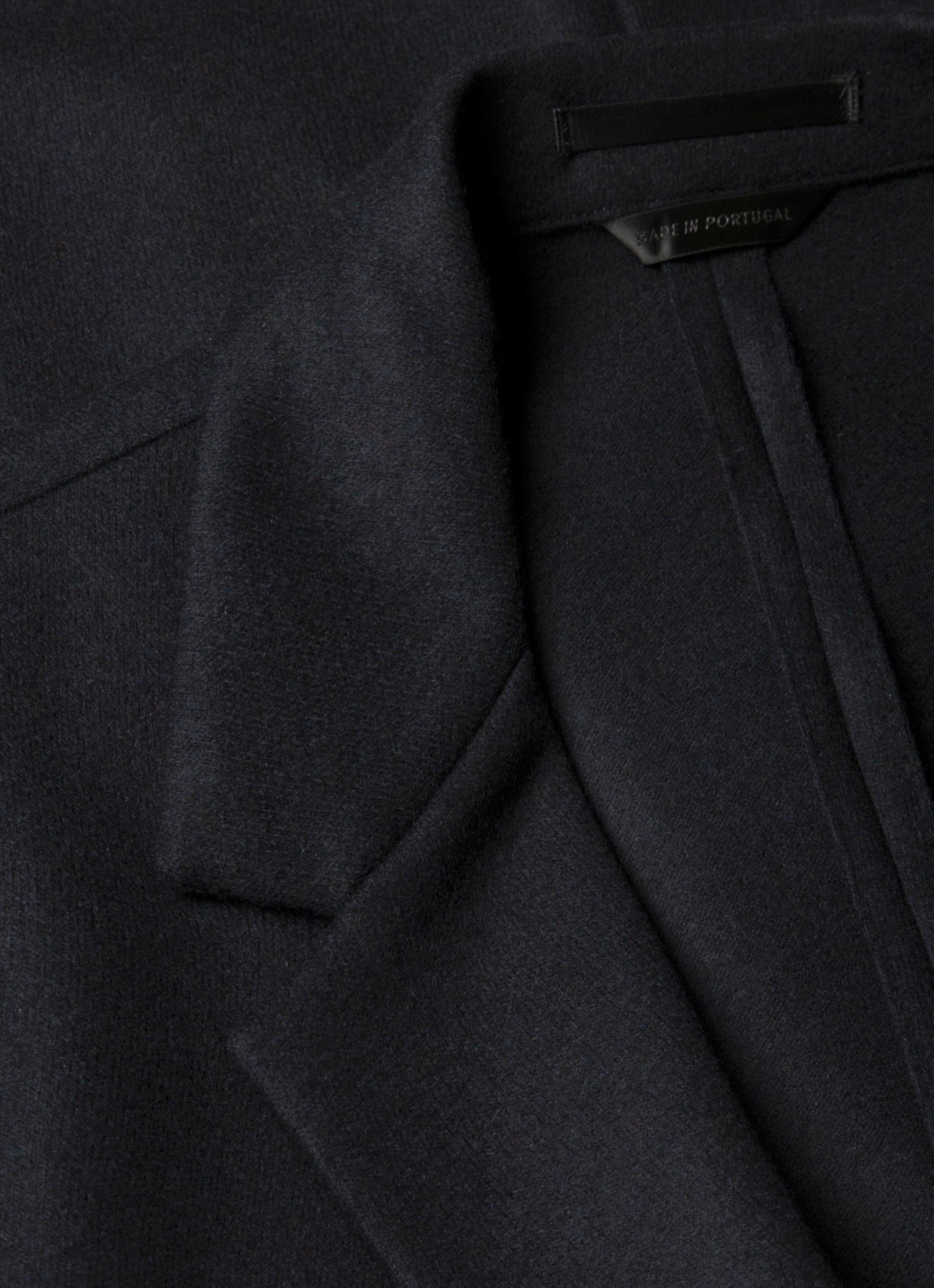 Men's Boiled Wool Blazer in Navy