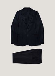Men's Boiled Wool Two-Piece Suit in Navy
