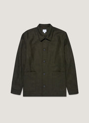 Men's Wool Twin Pocket Jacket in Drill Green