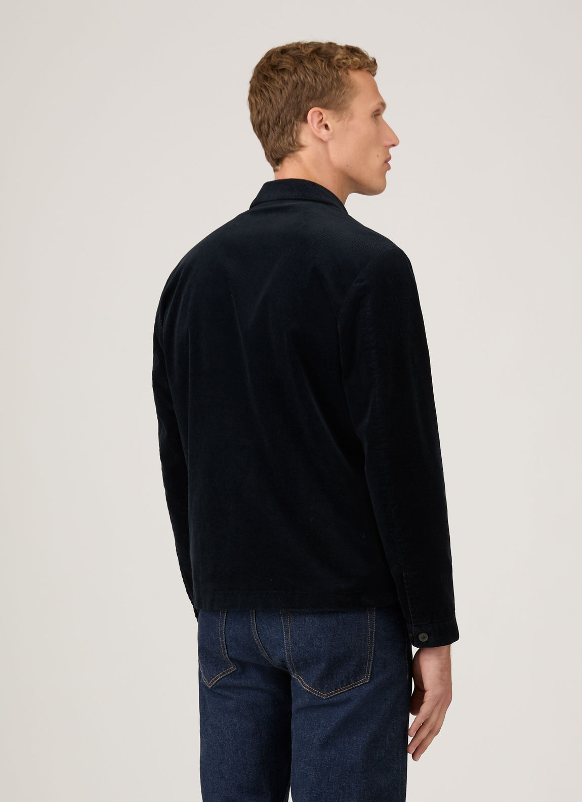 Men's Corduroy Harrington Jacket in Navy