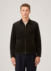 Men's Corduroy Harrington Jacket in Dark Green