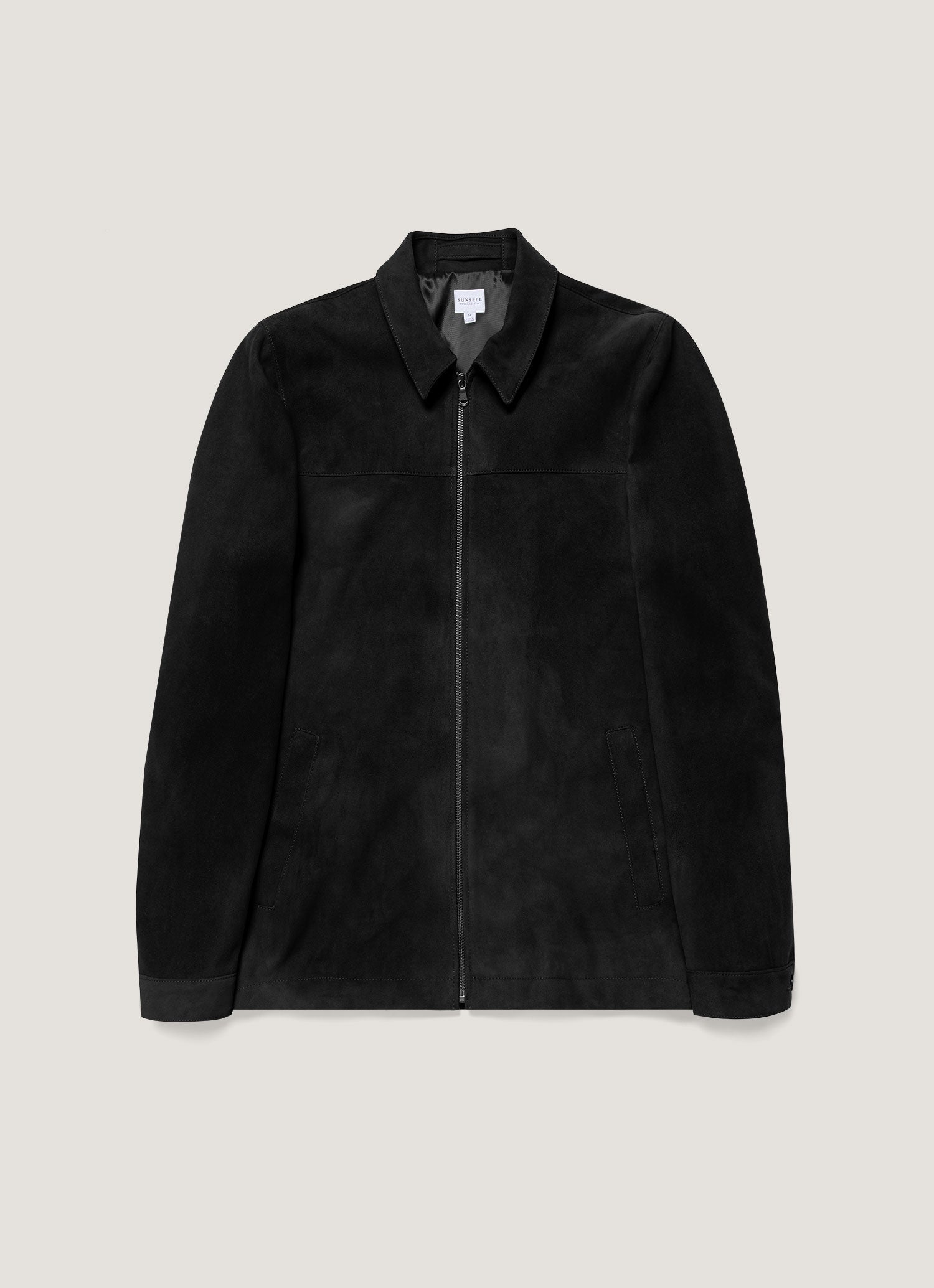 Men's Suede Harrington Jacket in Black