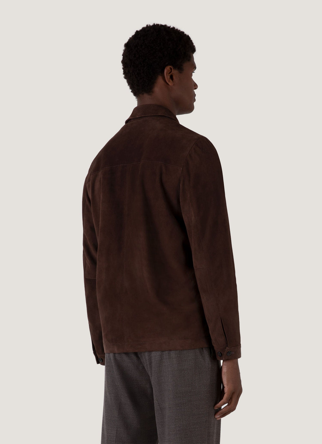 Men's Suede Harrington Jacket in Cocoa