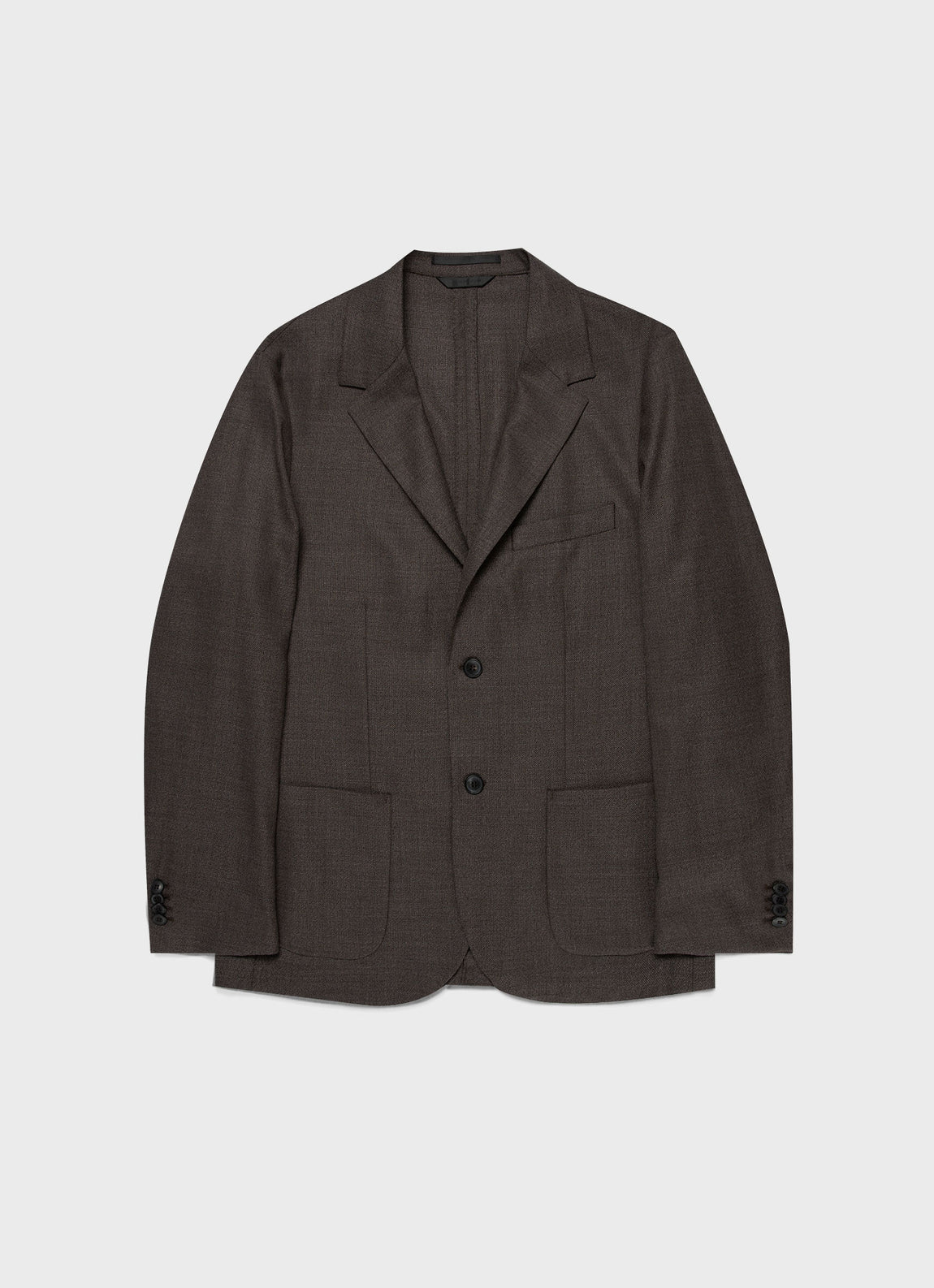 Men's Lightweight Travel Wool Two-Piece Suit in Light Coffee Melange