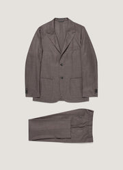 Men's Lightweight Travel Wool Two-Piece Suit in Light Coffee Melange