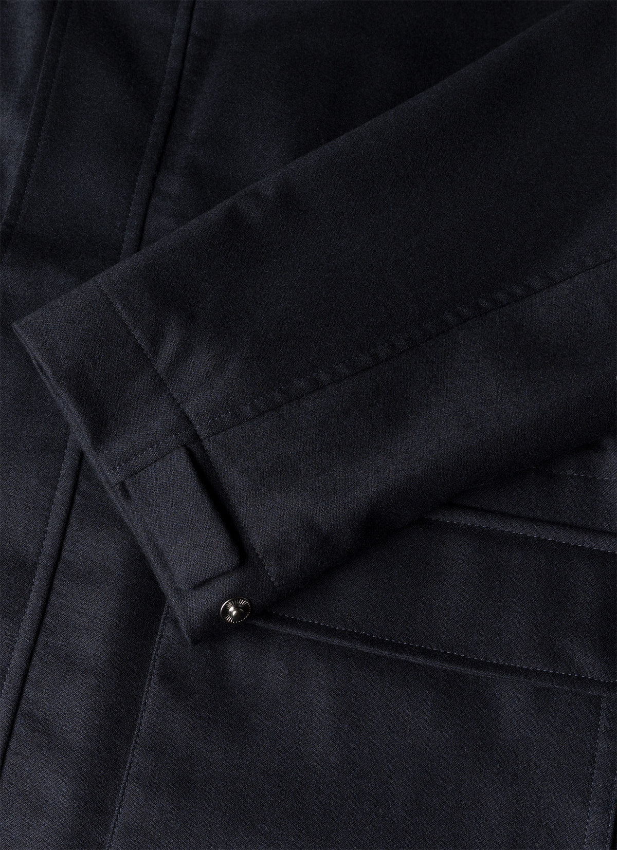 Men's Wool Cashmere Flannel Field Jacket in Navy