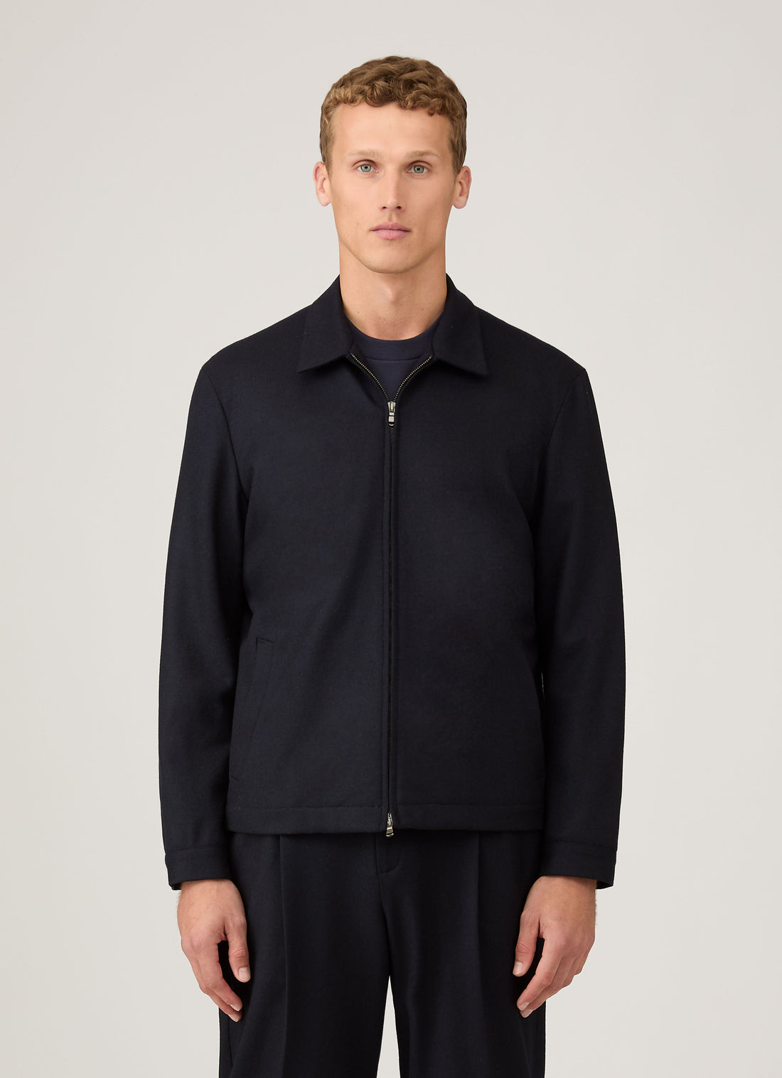 Boiled Wool Harrington Jacket