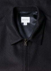 Men's Boiled Wool Harrington Jacket in Navy