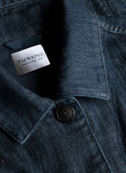 Men's Japanese Denim Jacket in Rinse Wash Denim