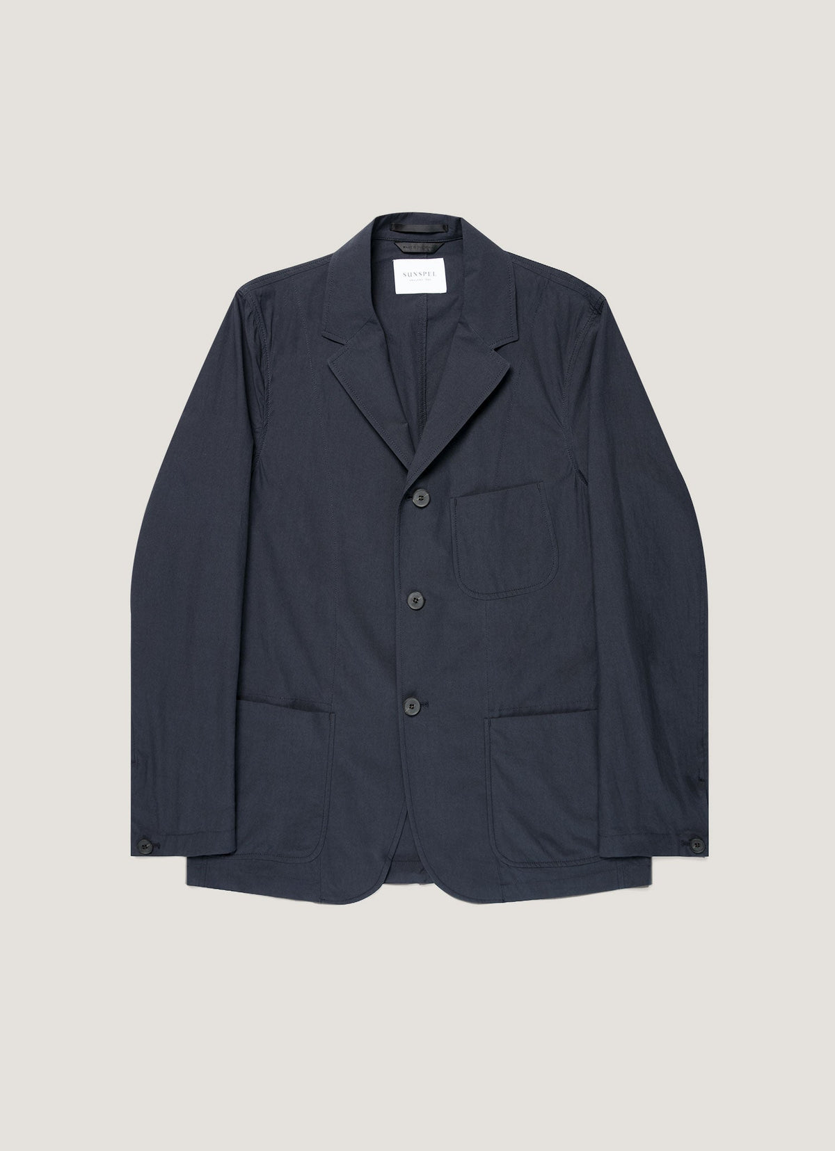 Men's Lightweight Cotton Poplin Blazer in Navy