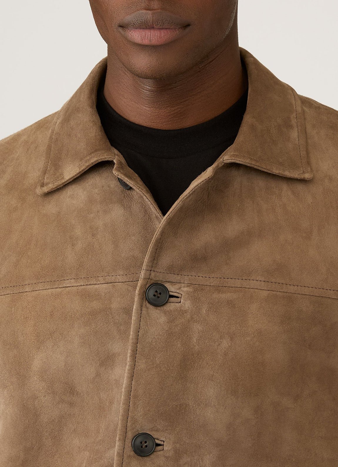 Men's Suede Jacket in Light Tan
