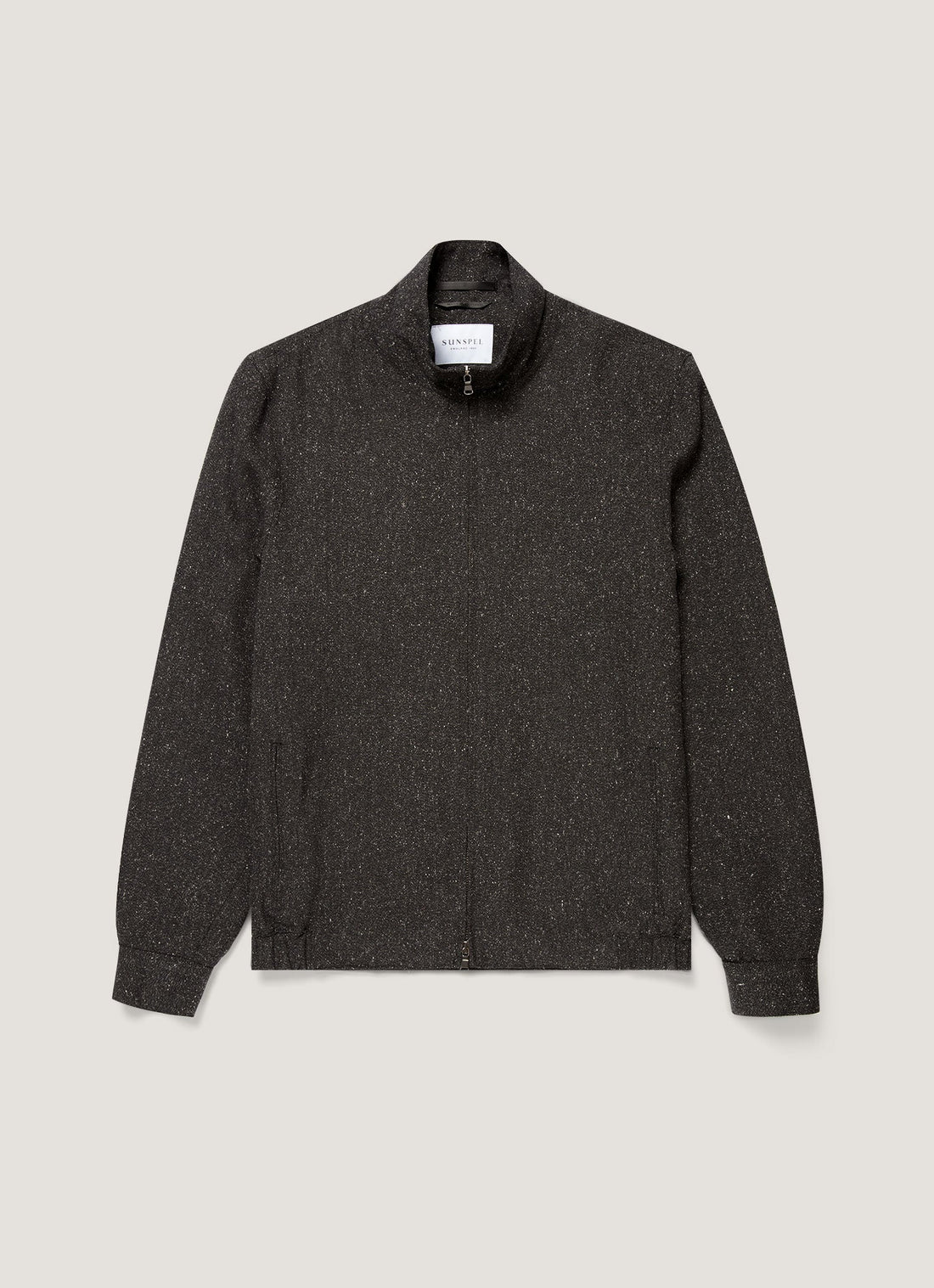Men's Donegal Tweed Zip Jacket in Anthracite Melange