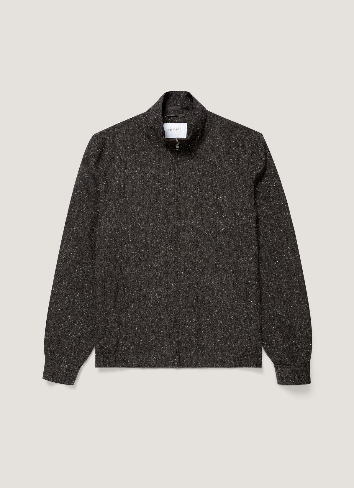 Men's Donegal Tweed Zip Jacket in Anthracite Melange