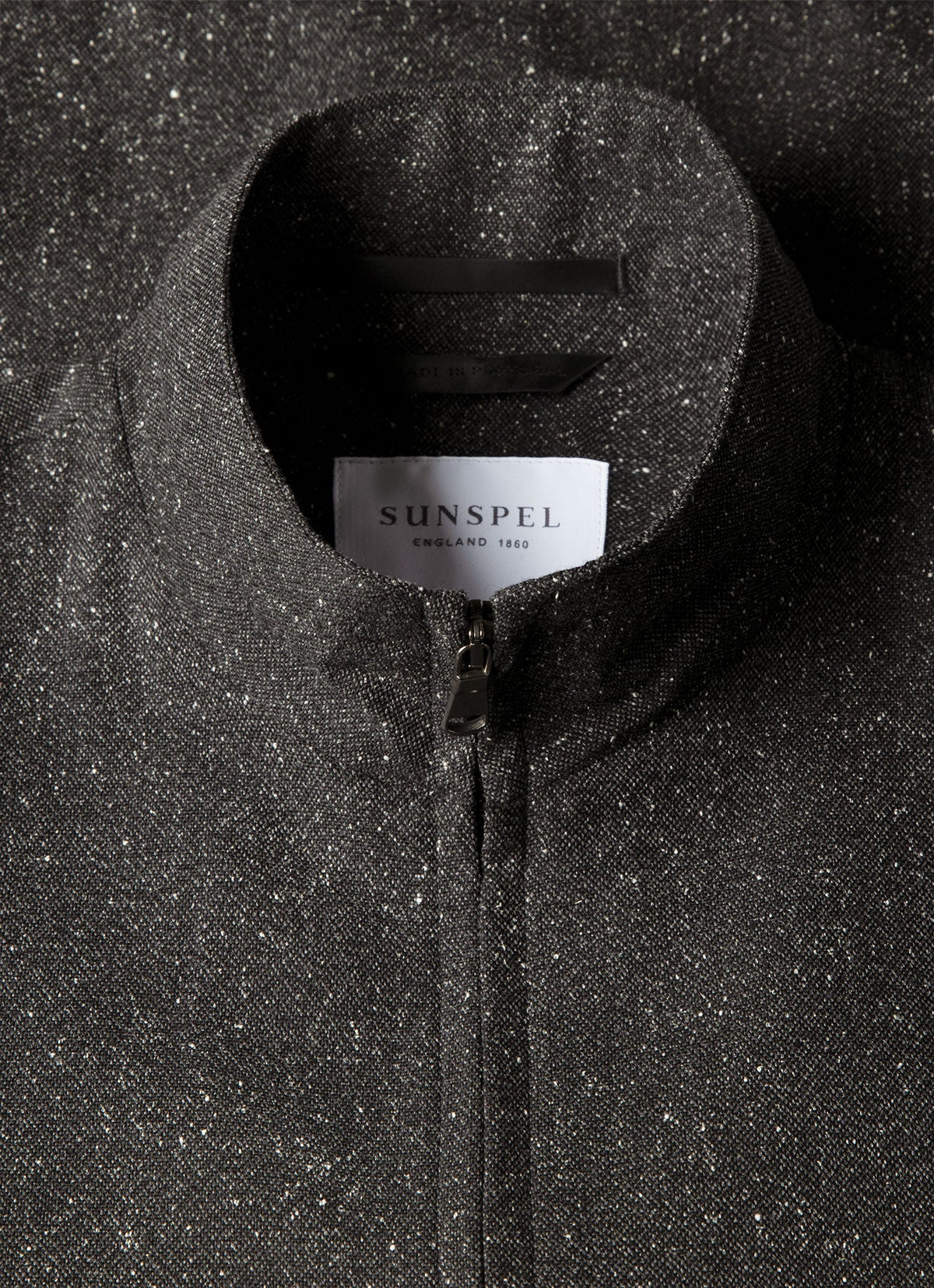 Men's Donegal Tweed Zip Jacket in Anthracite Melange