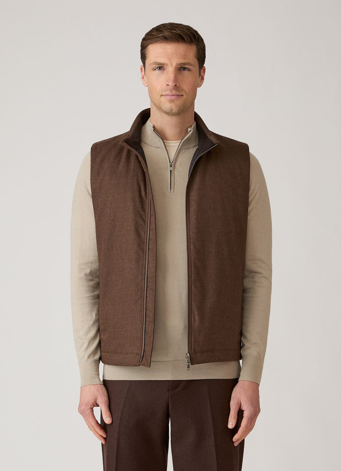 Gilet en flanelle de laine et cachemire