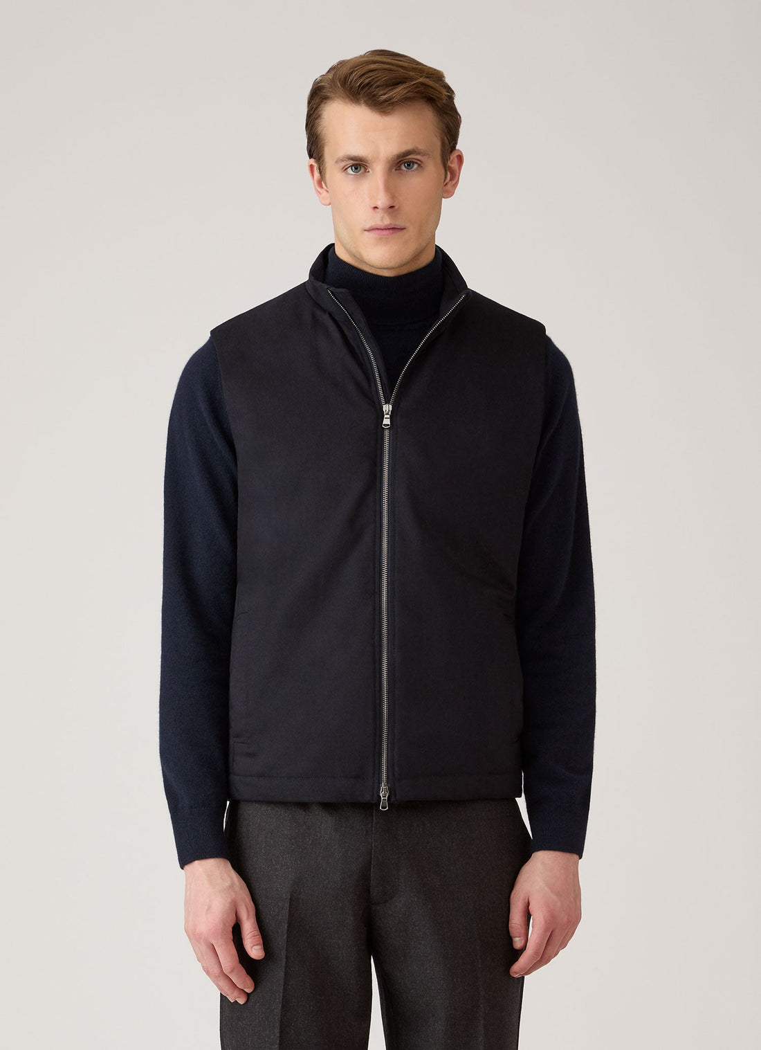 Gilet en flanelle de laine et cachemire