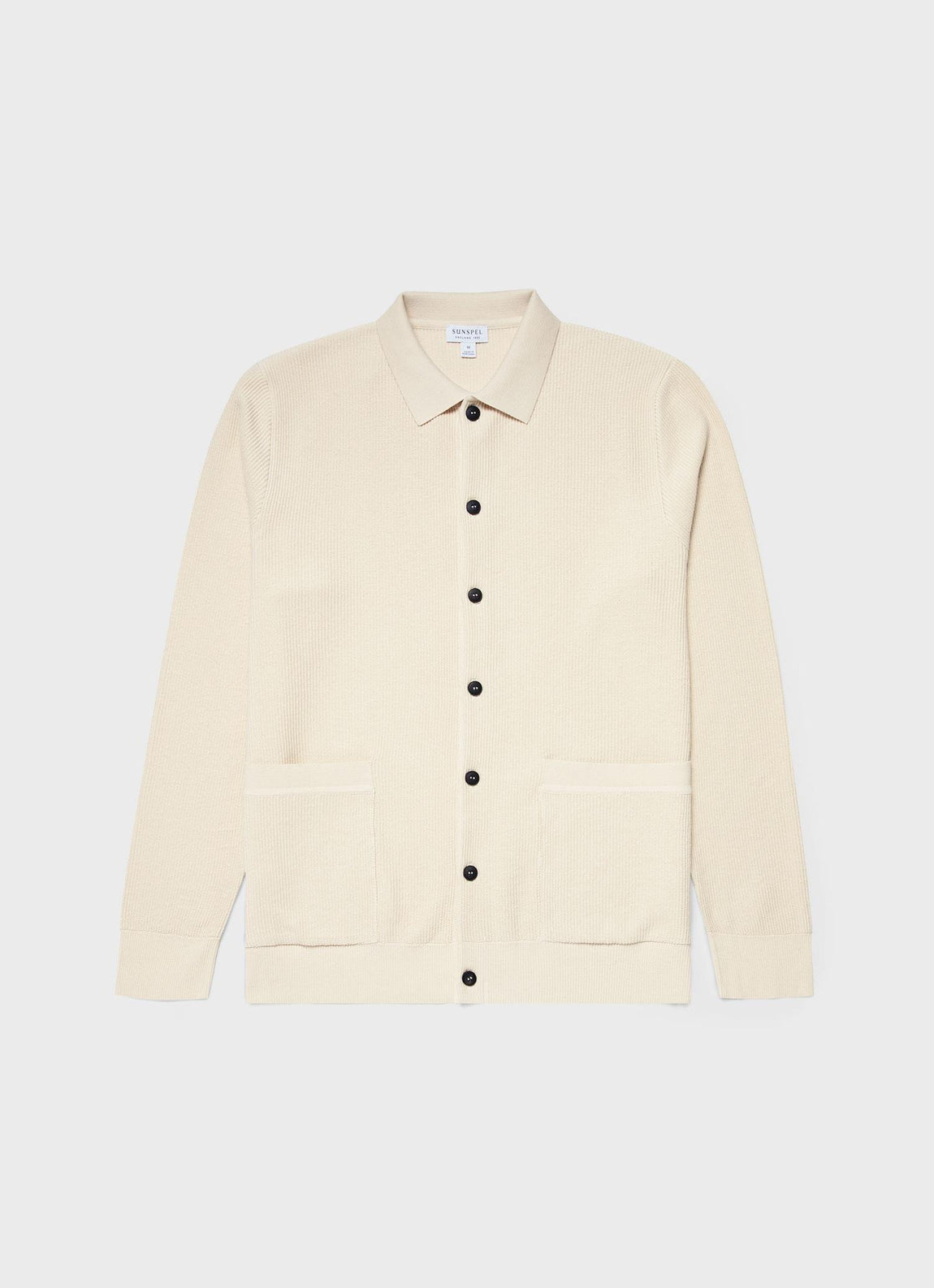 Men's Knitted Jacket in Ecru