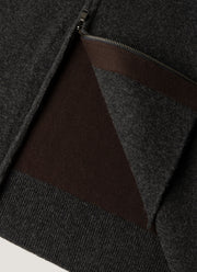 Men's Merino Cotton Double Faced Gilet in Dark Charcoal Melange