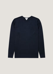 Men's Extra-Fine Merino Crew Neck in Navy