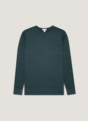 Men's Extra-Fine Merino Crew Neck in Dark Petrol