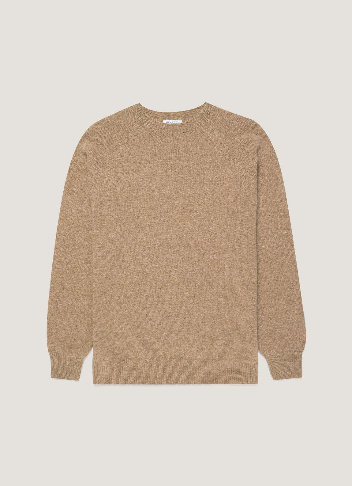Men's Lambswool Crew Neck Jumper in Sandstone