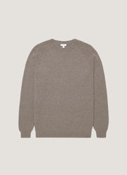 Men's Lambswool Crew Neck Jumper in Bark