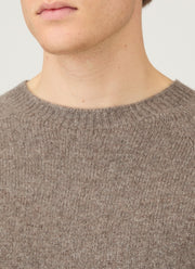 Men's Lambswool Crew Neck Jumper in Bark