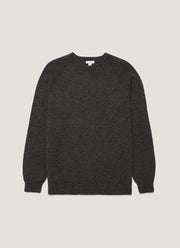 Men's Lambswool Crew Neck Jumper in Dark Green Twist