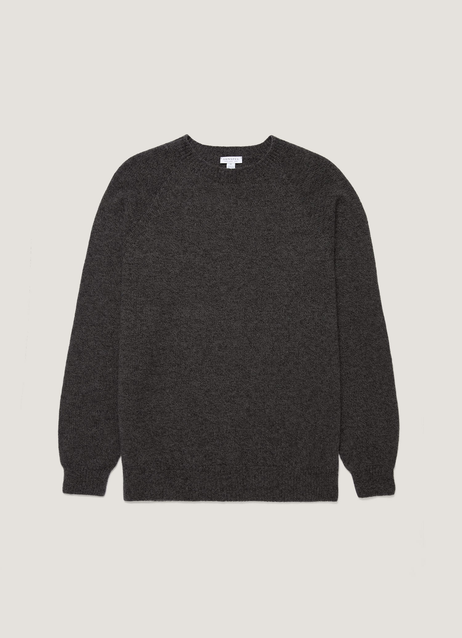 Men's Lambswool Crew Neck Jumper in Dark Green Twist