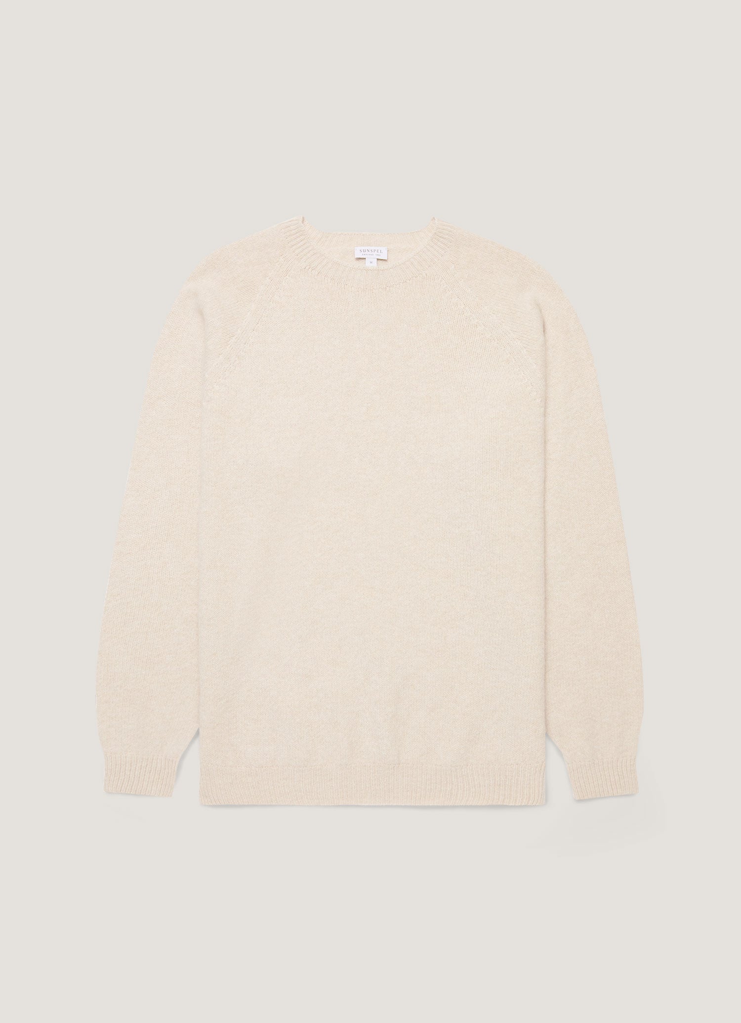 Men's Lambswool Crew Neck Jumper in Oatmeal Melange