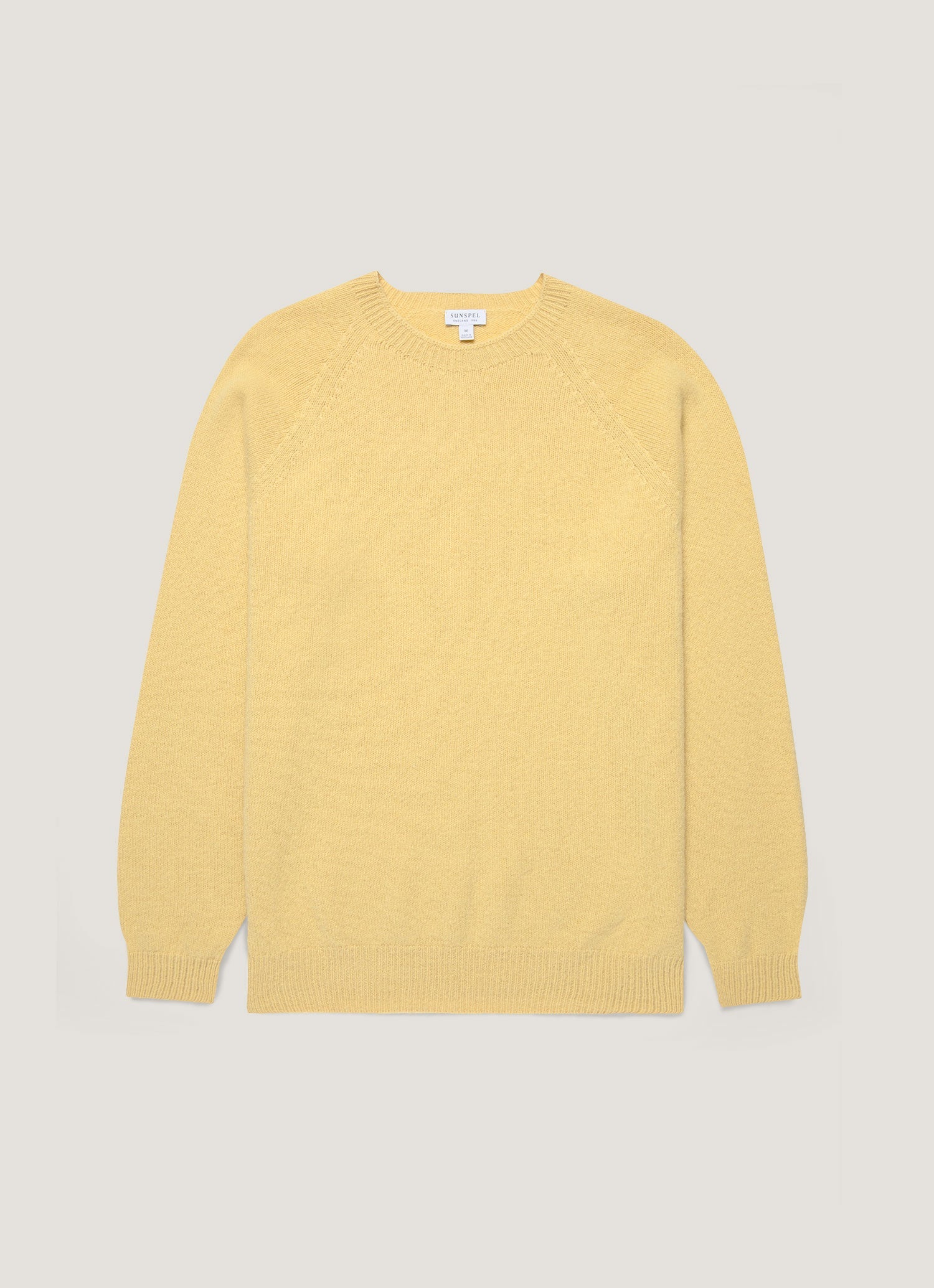 Men's Lambswool Crew Neck Jumper in Dusty Yellow