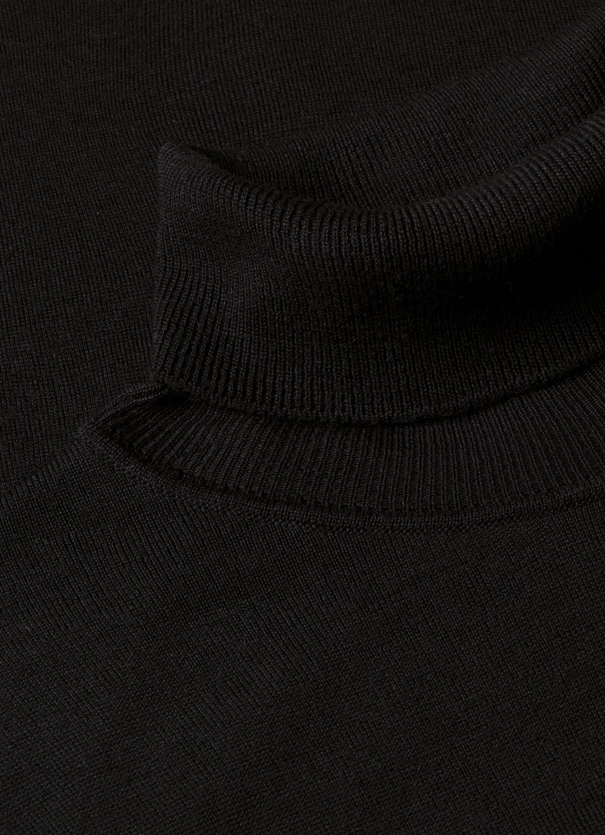 Men's Extra-Fine Merino Roll Neck Jumper in Black