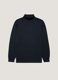 Men's Extra-Fine Merino Roll Neck in Navy