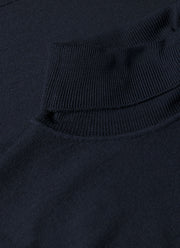 Men's Extra-Fine Merino Roll Neck in Navy