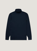 Men's Extra-Fine Merino Roll Neck in Light Navy