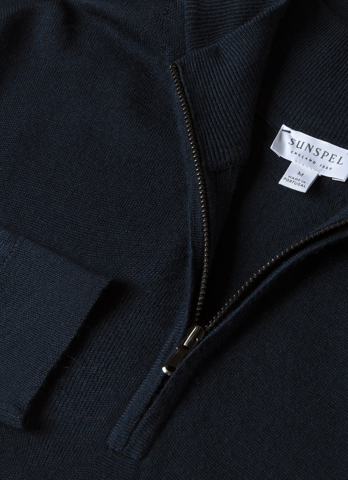 Men's Extra-Fine Merino Half Zip Jumper in Light Navy