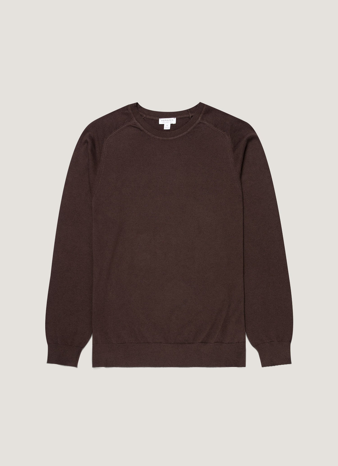 Men's Sea Island Cashmere Crew Neck Jumper in Dark Chocolate