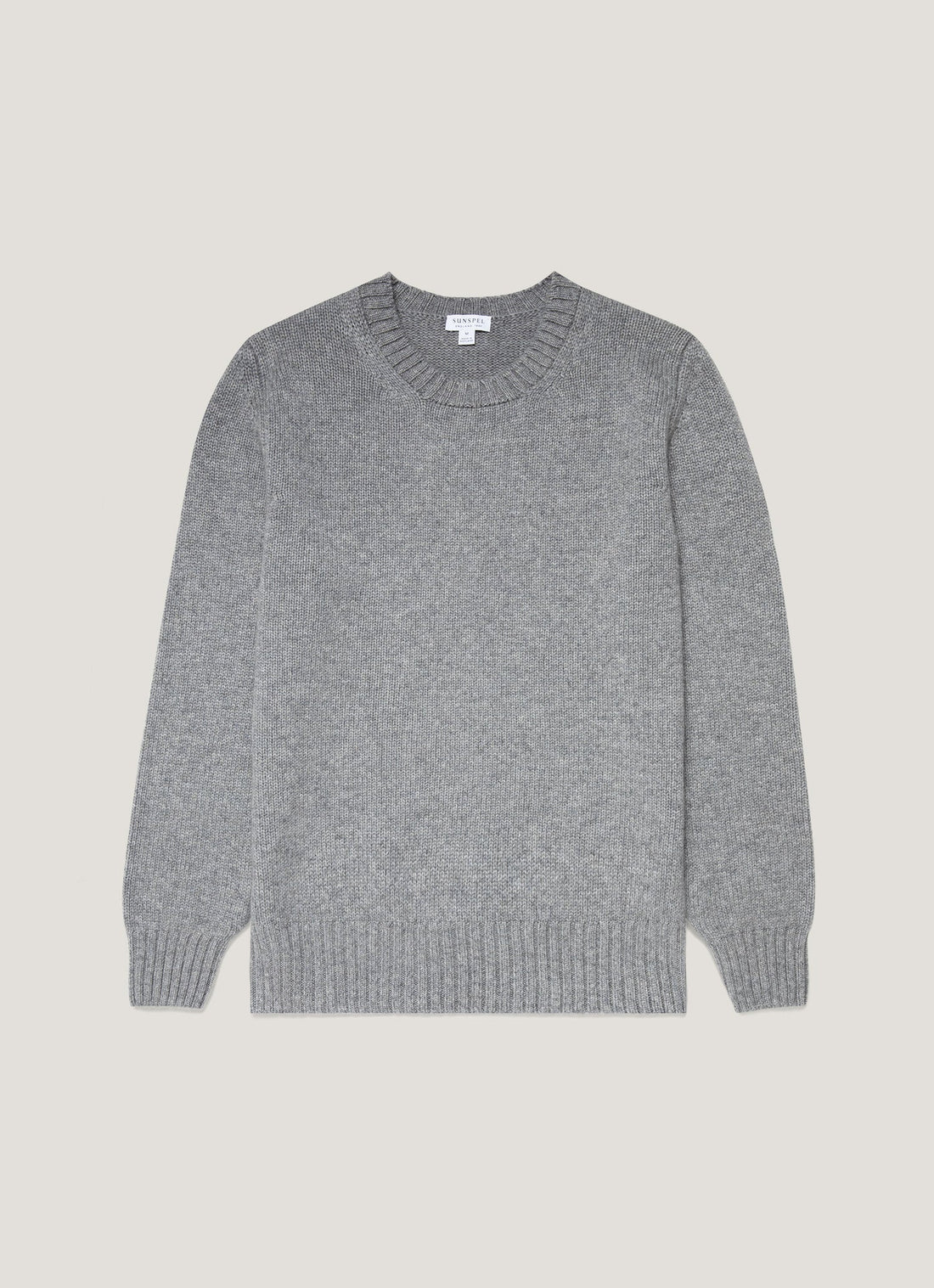 Men's Roxburgh Cashmere Jumper in Mid Grey Melange