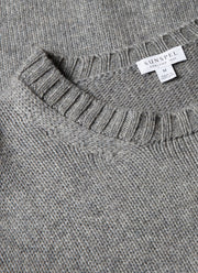 Men's Roxburgh Cashmere Jumper in Mid Grey Melange