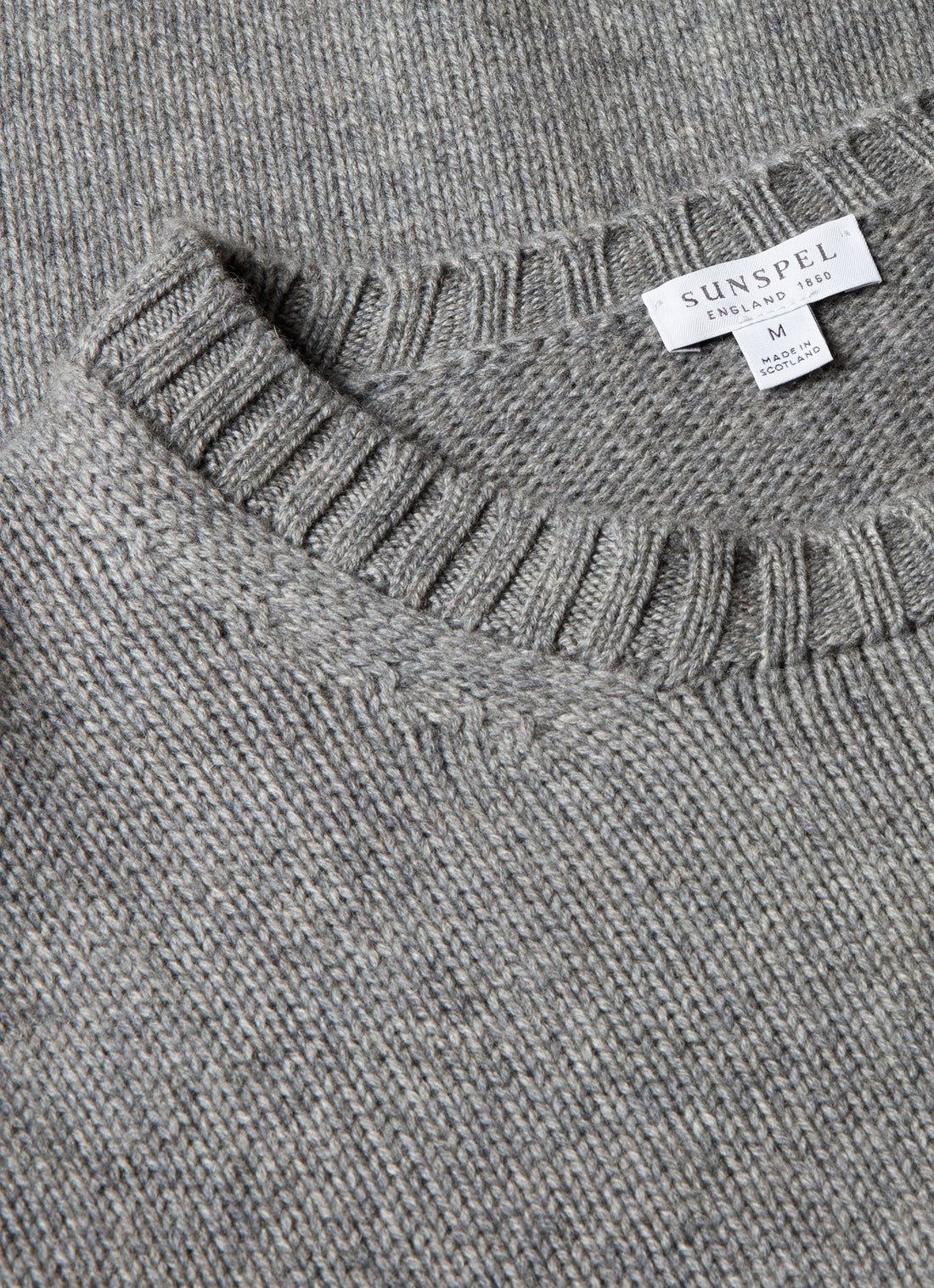 Men's Roxburgh Cashmere Jumper in Mid Grey Melange