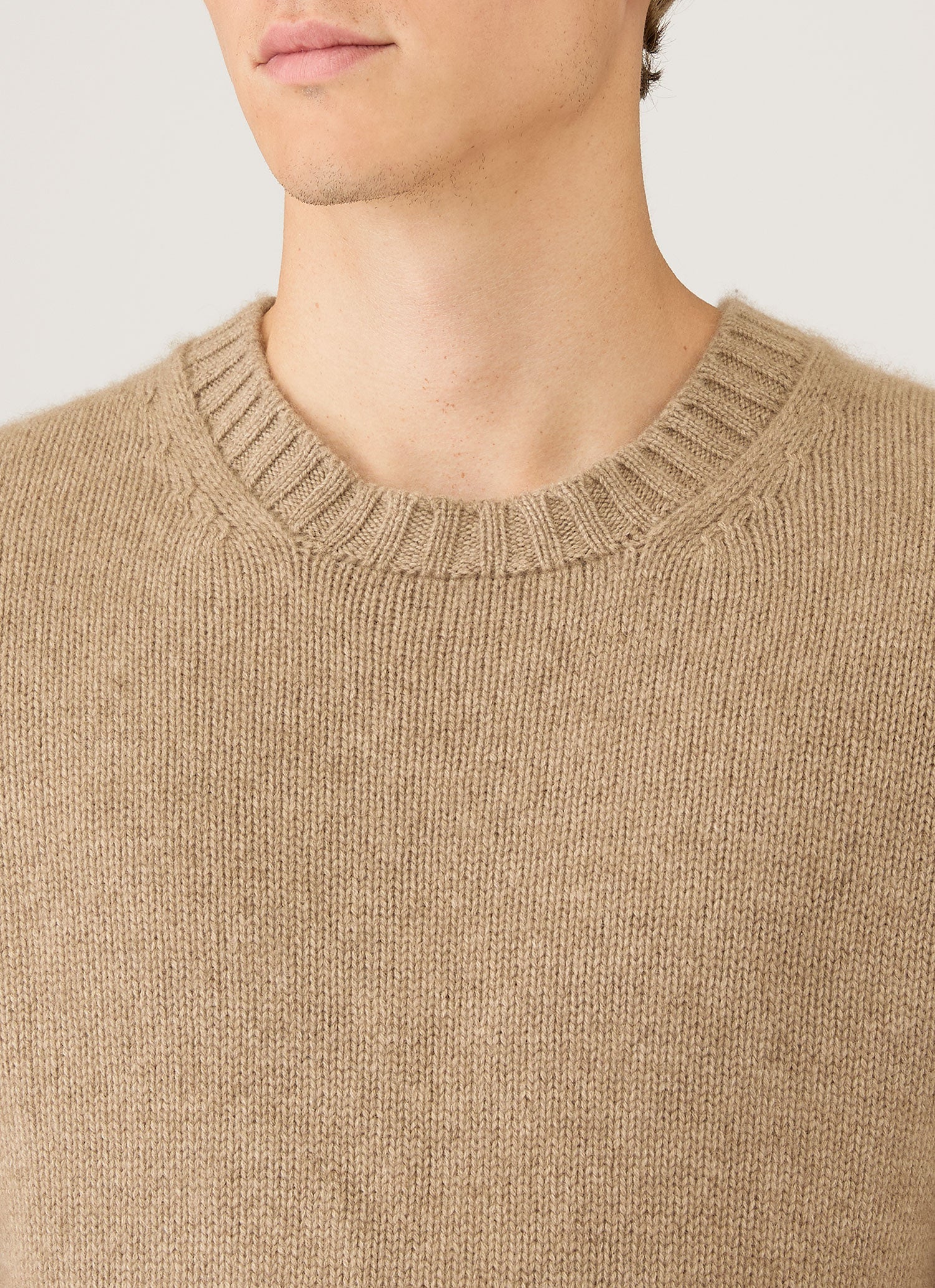 Men's Roxburgh Cashmere Jumper in Natural Brown