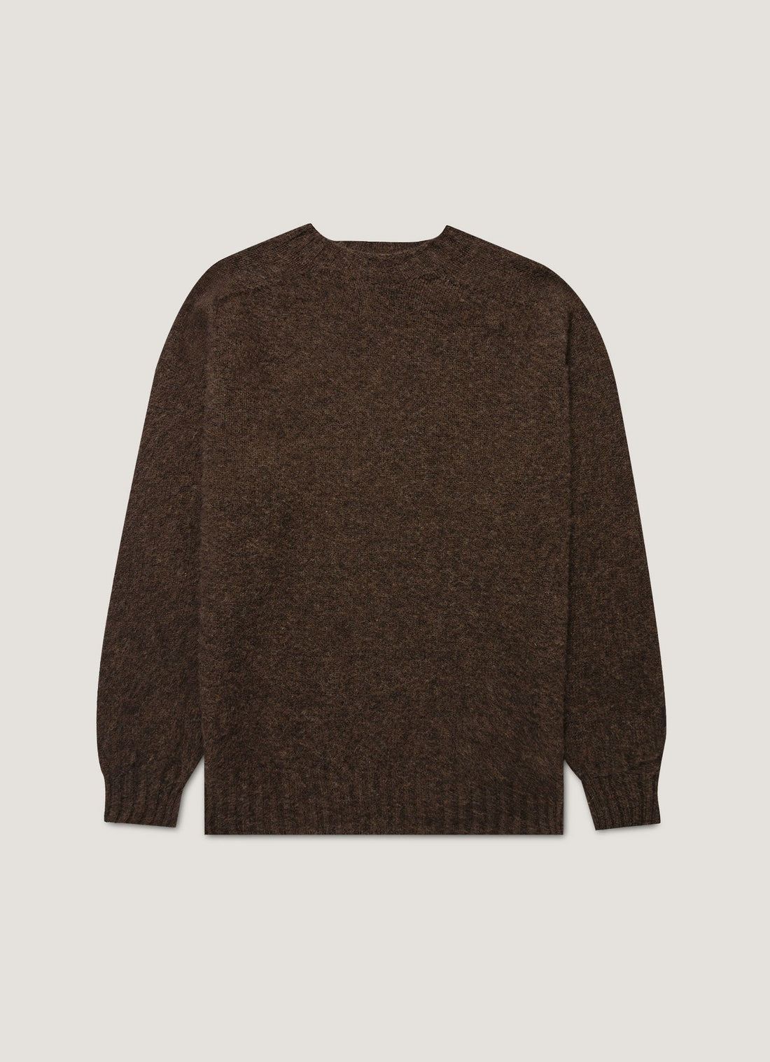 Men's Shetland Crew Neck Jumper in Bark