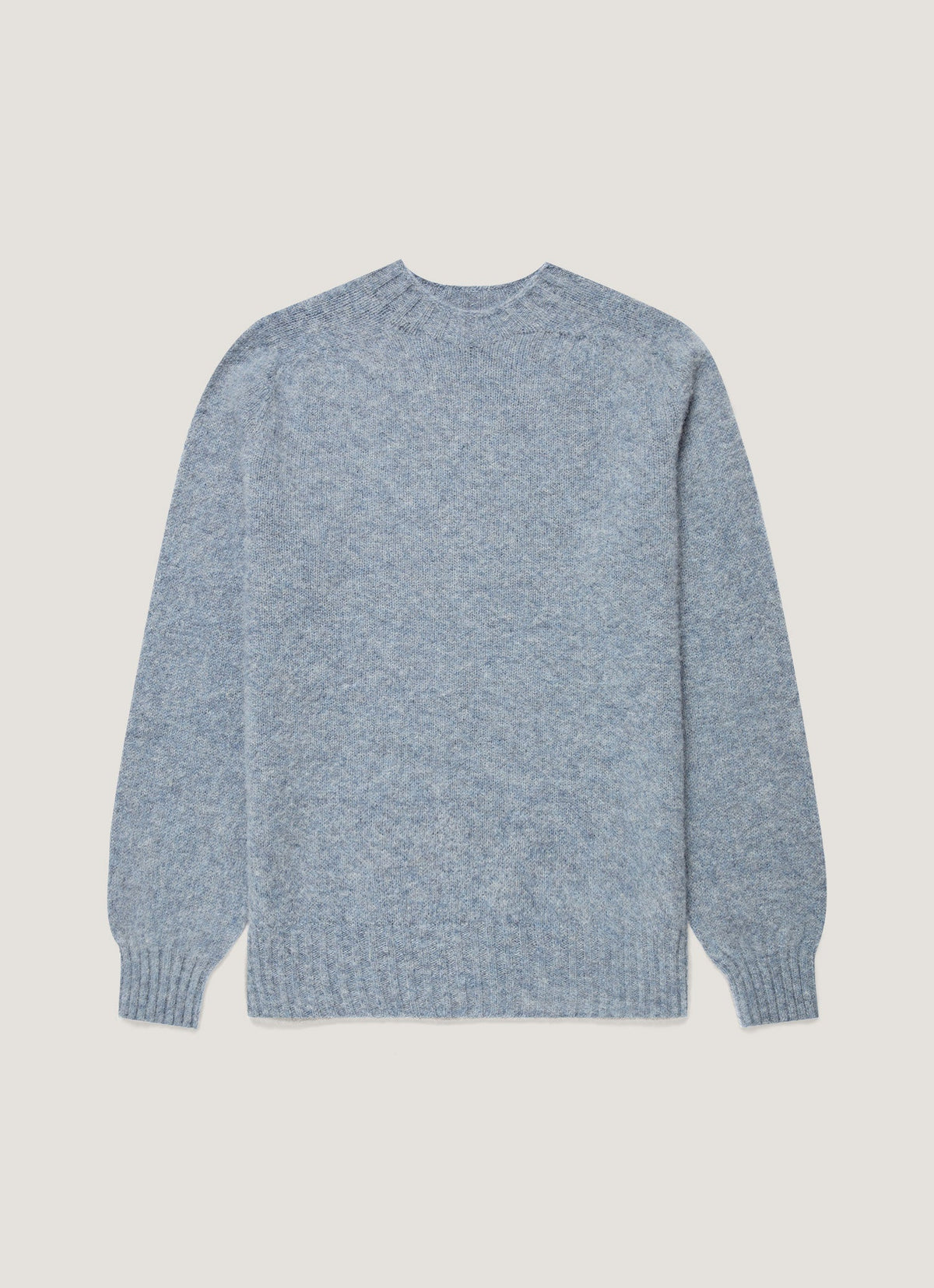 Men's Shetland Crew Neck Jumper in Powder Blue