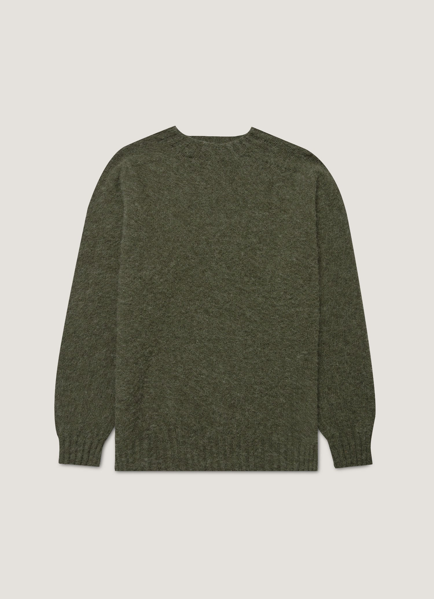Men's Shetland Crew Neck Jumper in Sea Moss