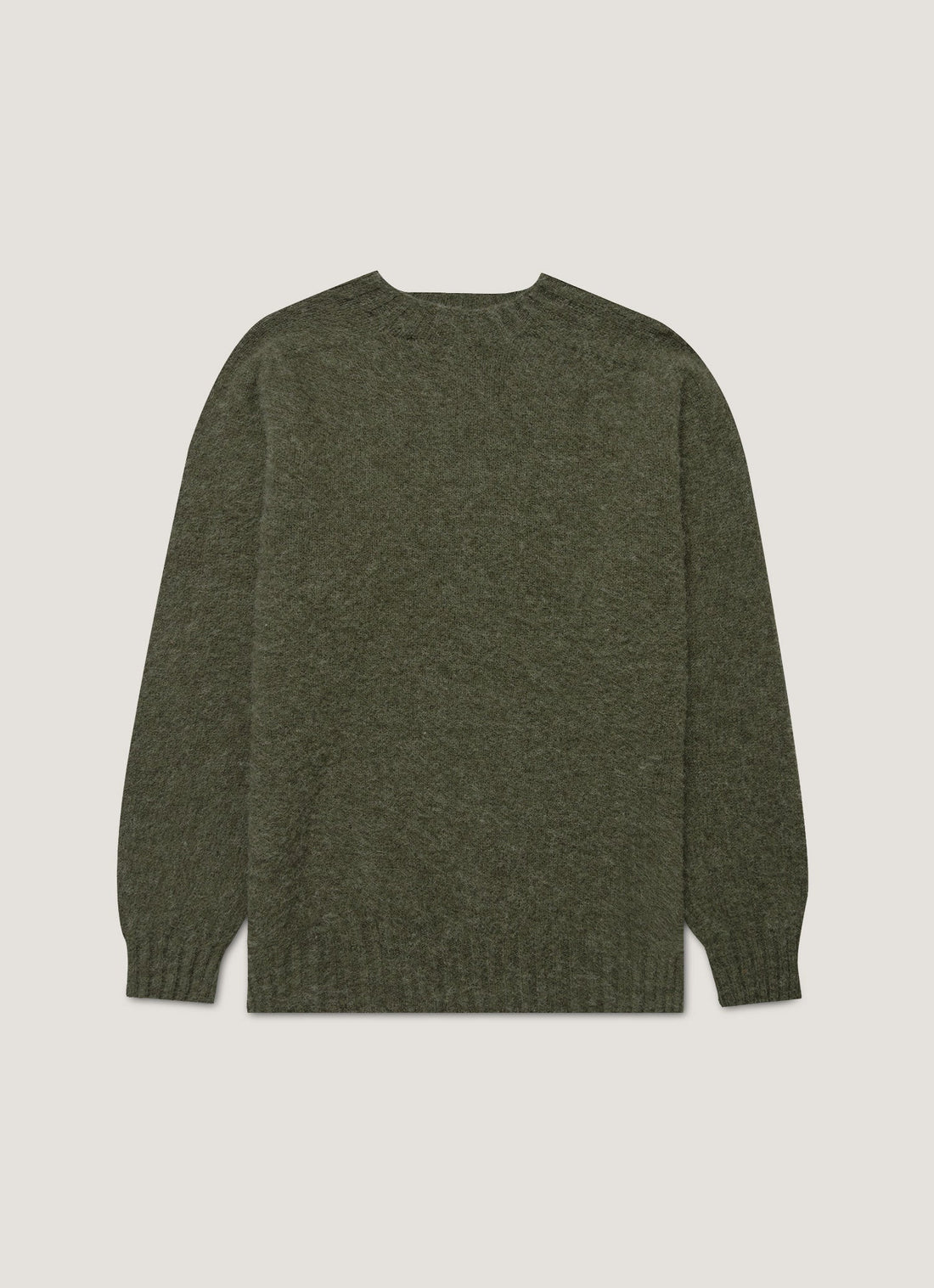 Men's Shetland Crew Neck Jumper in Sea Moss