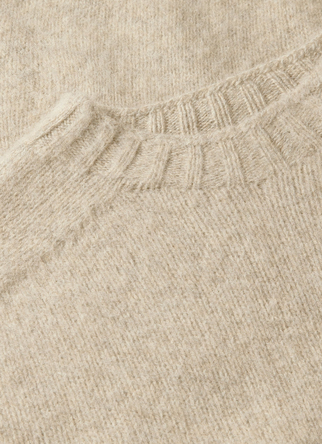 Men's Shetland Crew Neck Jumper in Oatmeal Melange