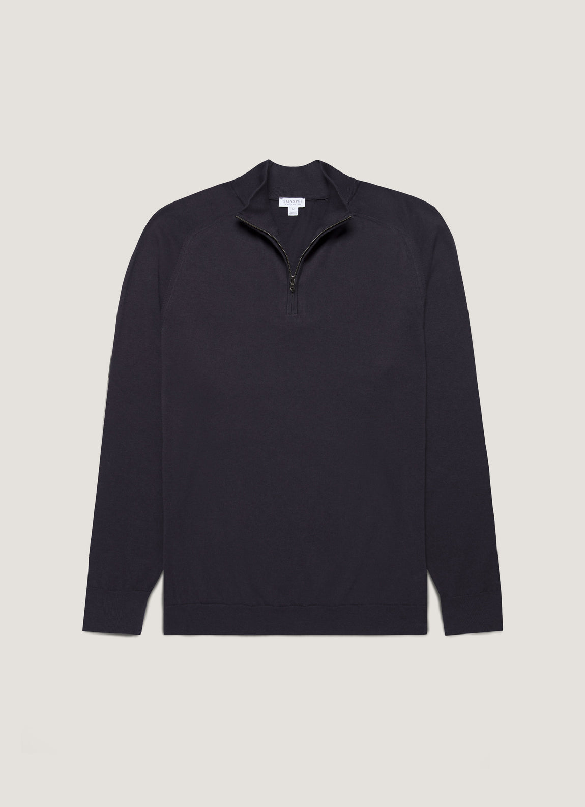 Men's Sea Island Cashmere Half Zip in Midnight Navy