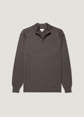 Men's Sea Island Cashmere Half Zip in Anthracite