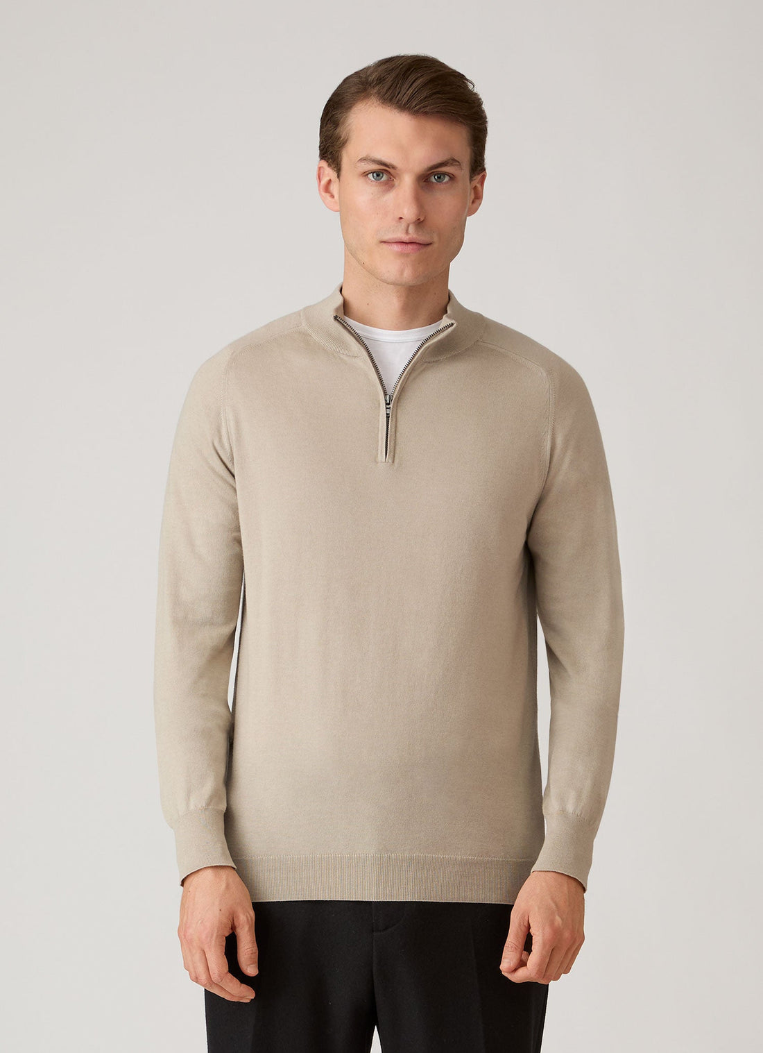 Pull zippé en cachemire Sea Island