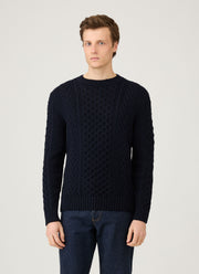 Men's Cable Knit Jumper in Navy